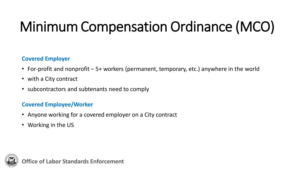 minimum minimum compensation compensation