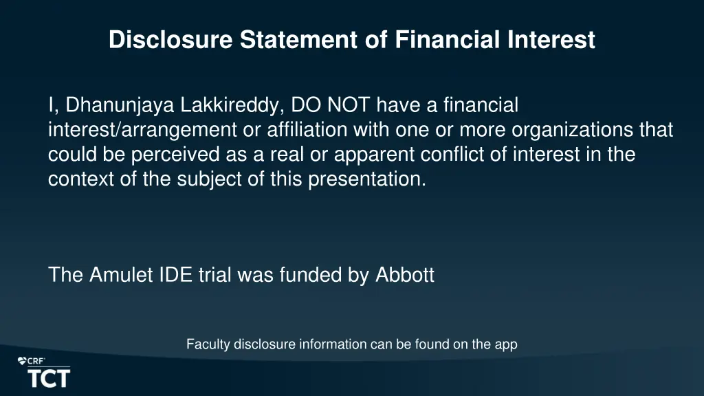 disclosure statement of financial interest