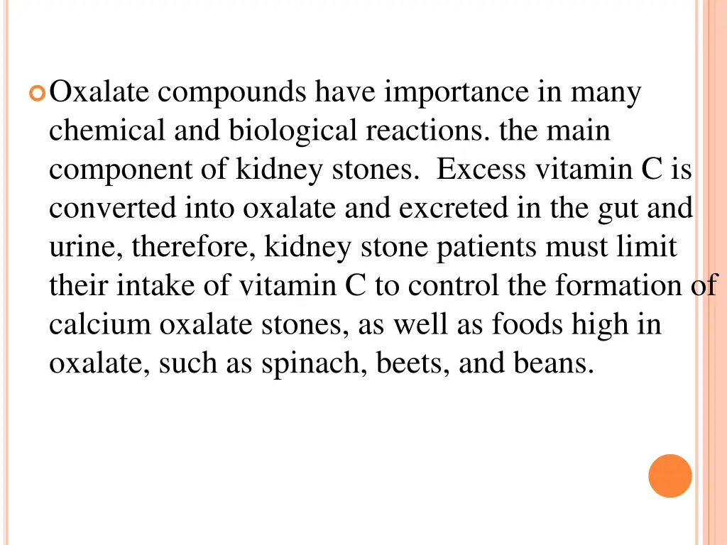 oxalate compounds have importance in many