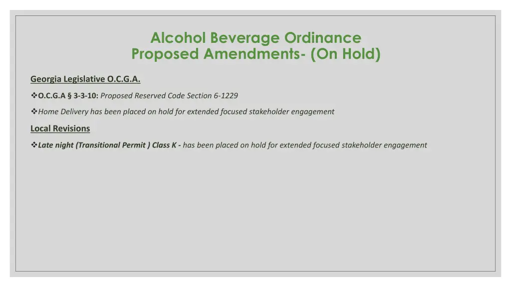 alcohol beverage ordinance proposed amendments 2