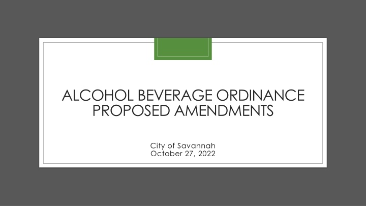alcohol beverage ordinance proposed amendments