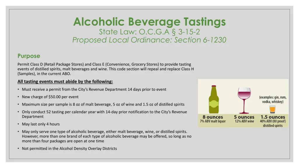 alcoholic beverage tastings state