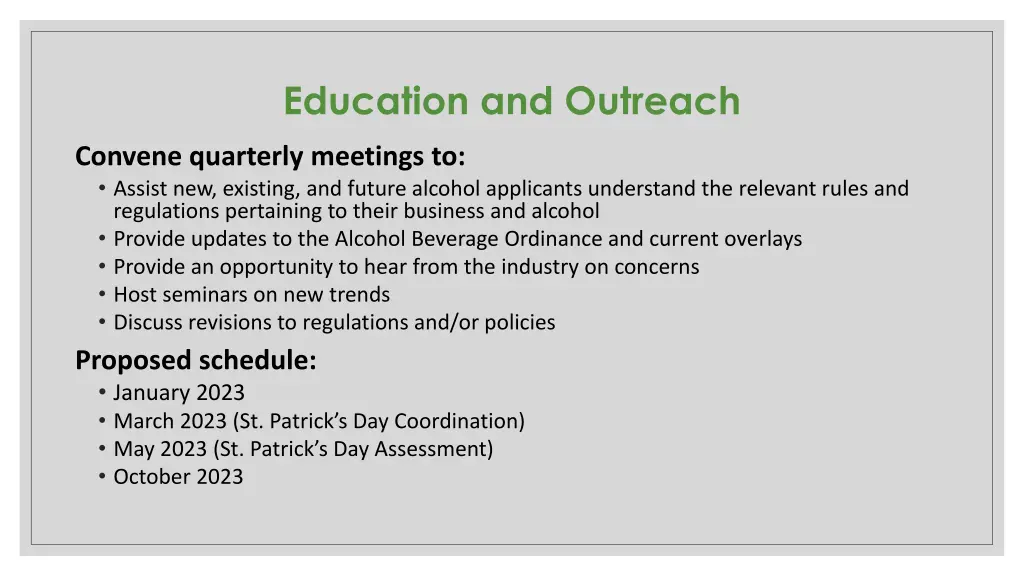 education and outreach