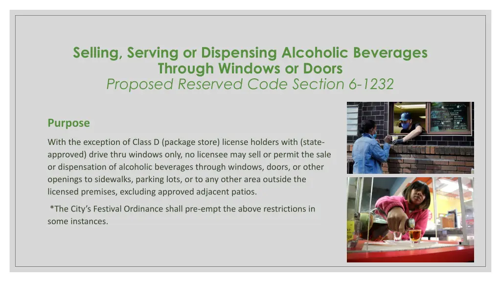selling serving or dispensing alcoholic beverages