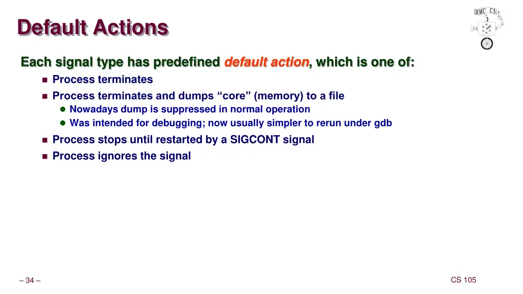 default actions