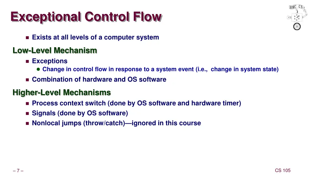 exceptional control flow