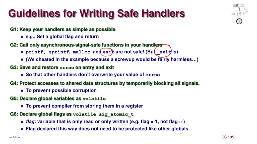guidelines for writing safe handlers