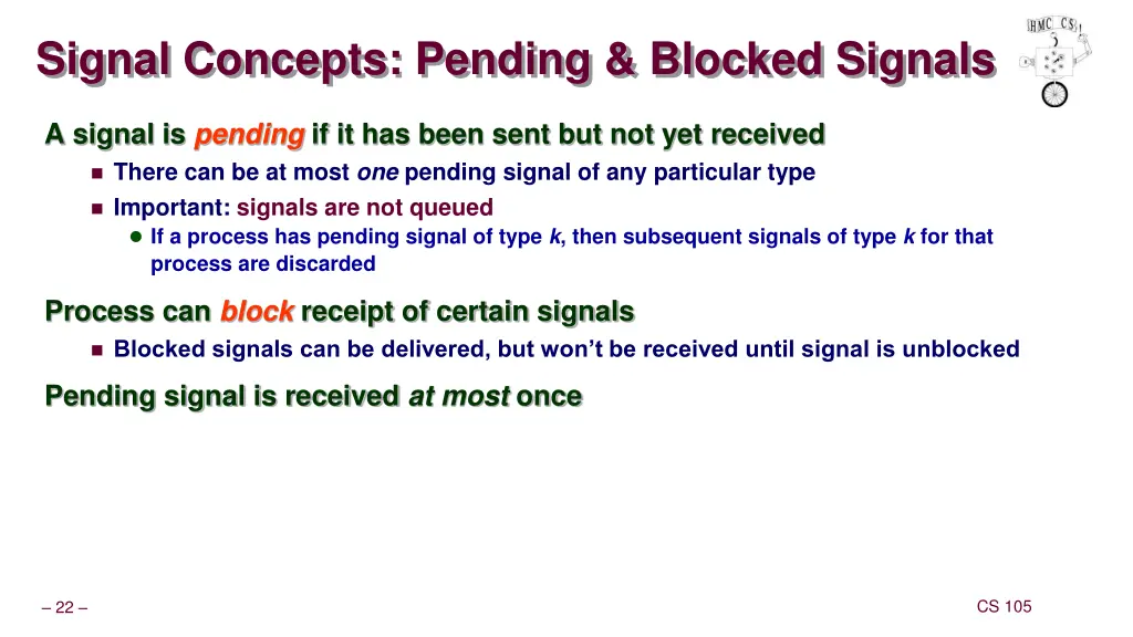 signal concepts pending blocked signals