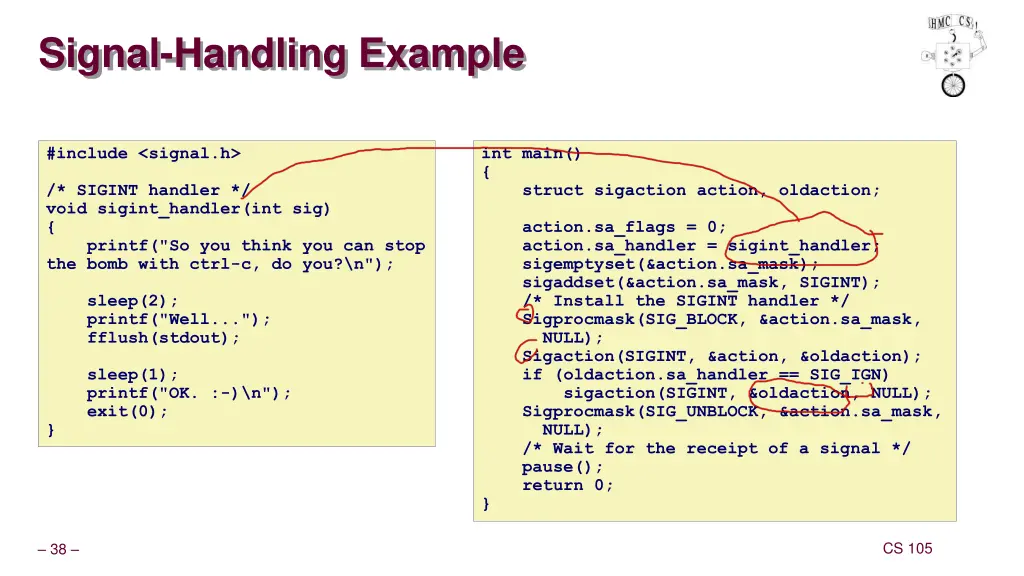 signal handling example