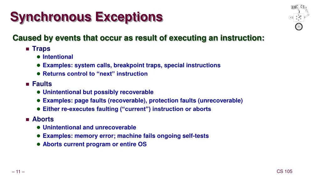 synchronous exceptions