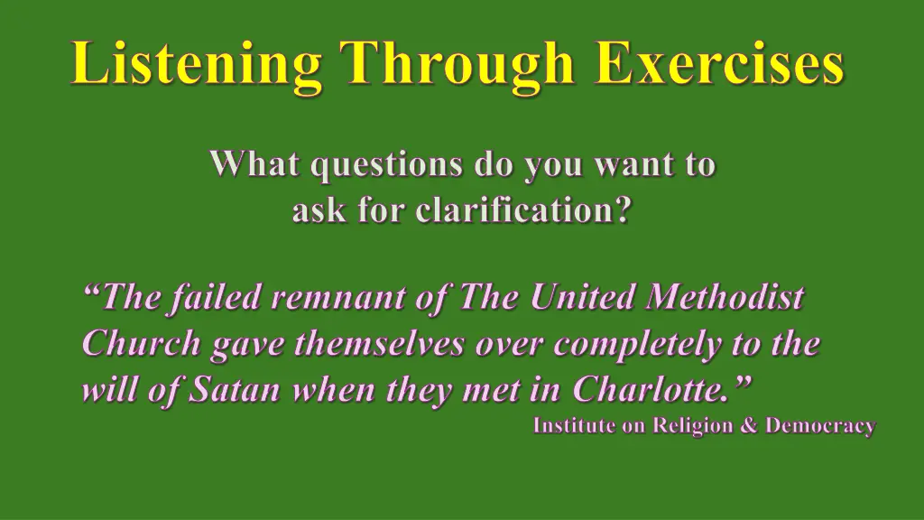 listening through exercises