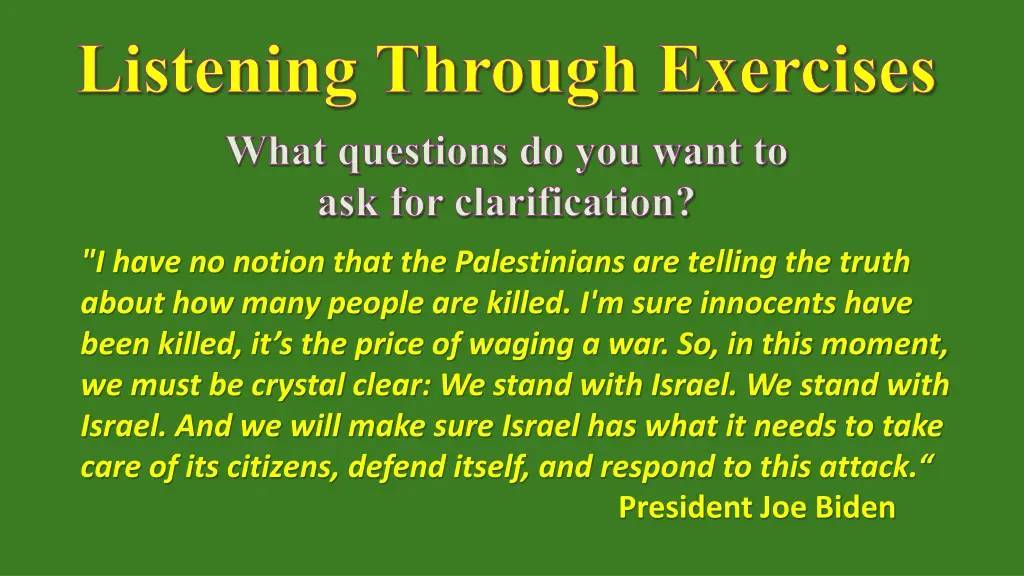 listening through exercises what questions 1