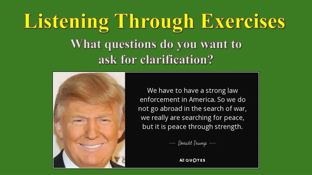 listening through exercises what questions
