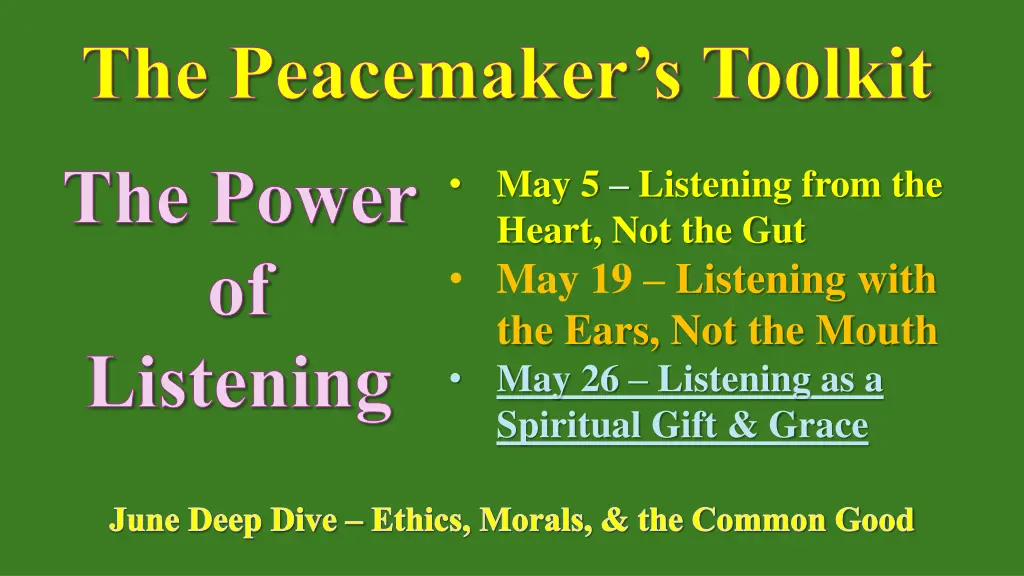 the peacemaker s toolkit 1