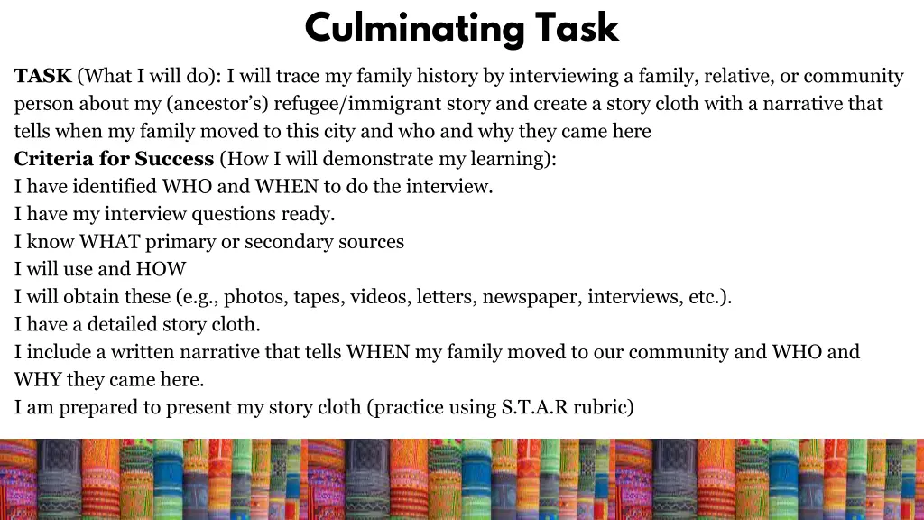 culminating task