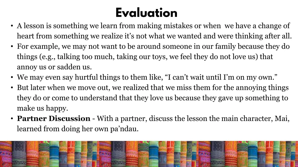 evaluation