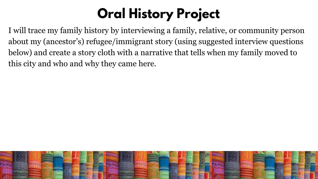 oral history project