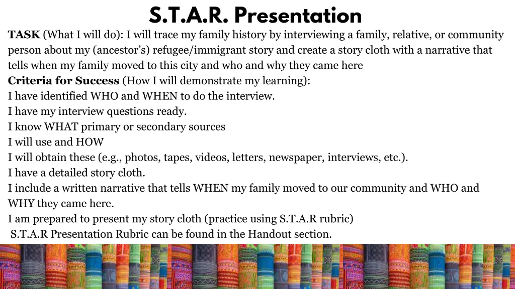 s t a r presentation