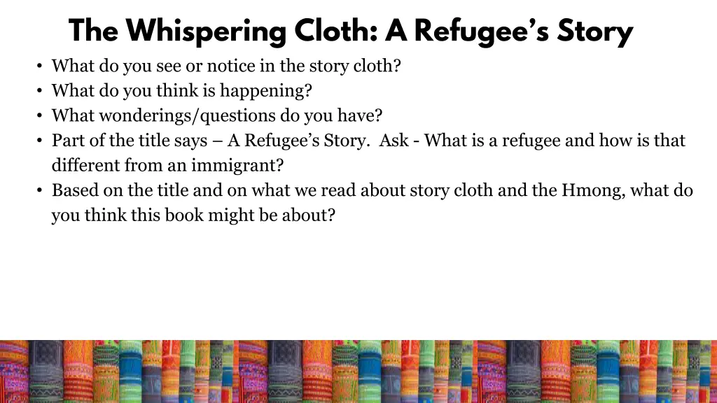 the whispering cloth a refugee s story