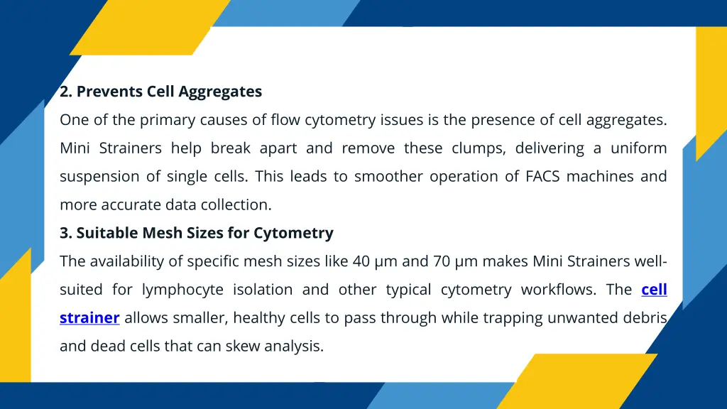 2 prevents cell aggregates