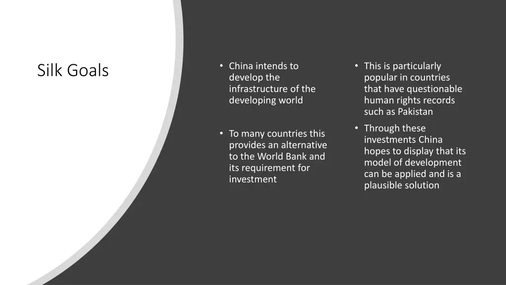 china intends to develop the infrastructure