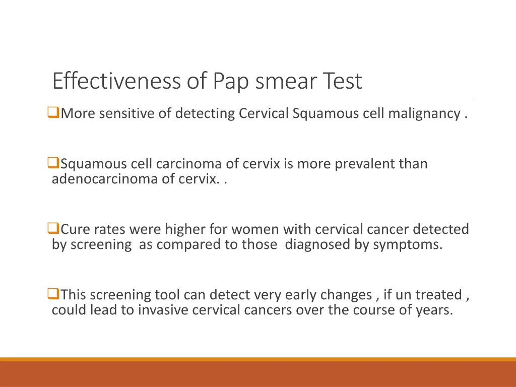 effectiveness of pap smear test