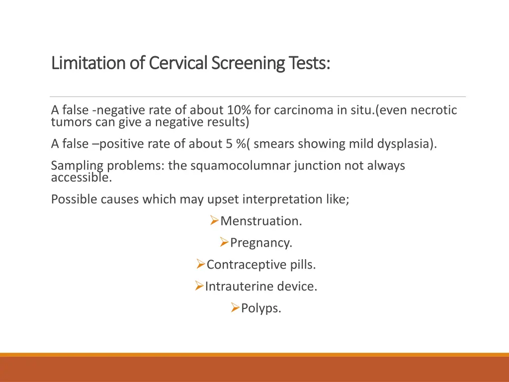 limitation limitation of cervical screening tests