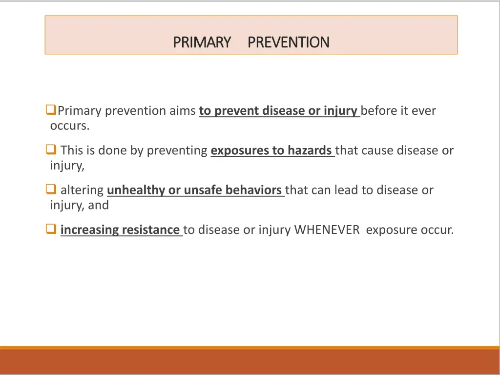 primary primary prevention prevention