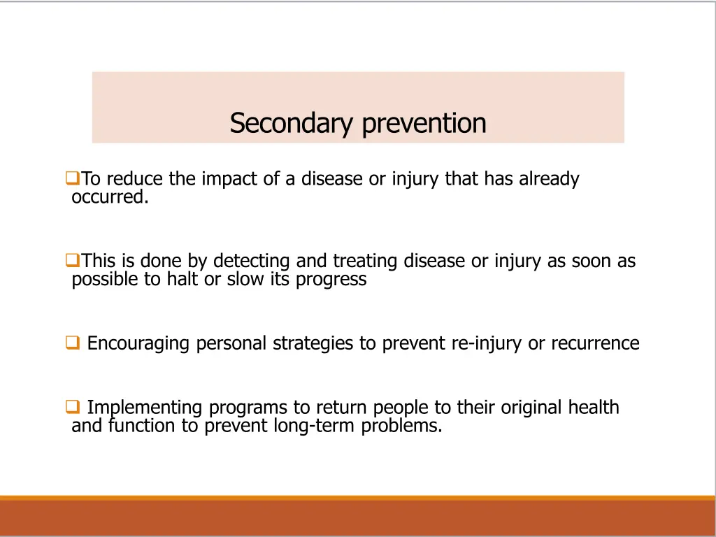 secondary prevention