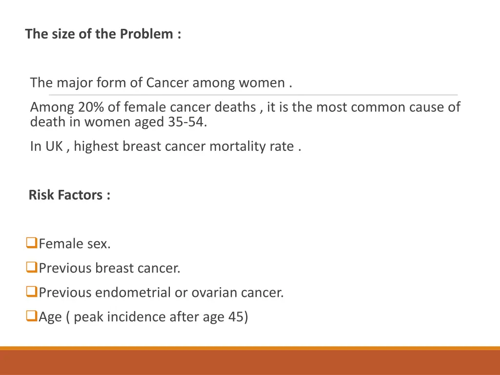 the size of the problem