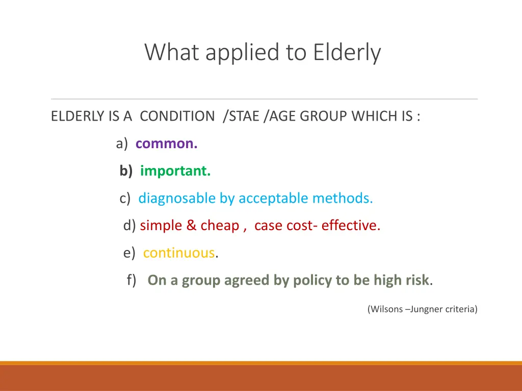 what applied to elderly