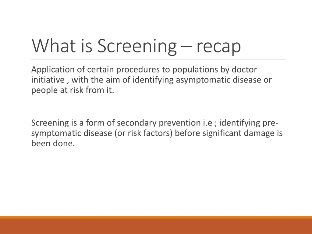 what is screening recap