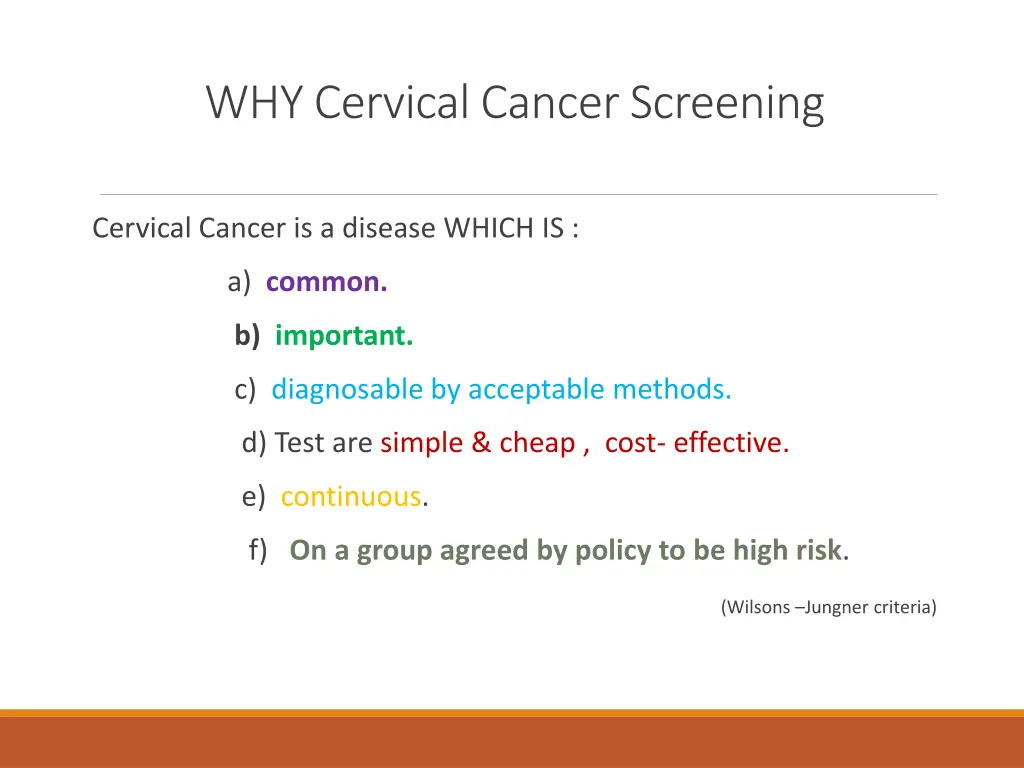 why cervical cancer screening