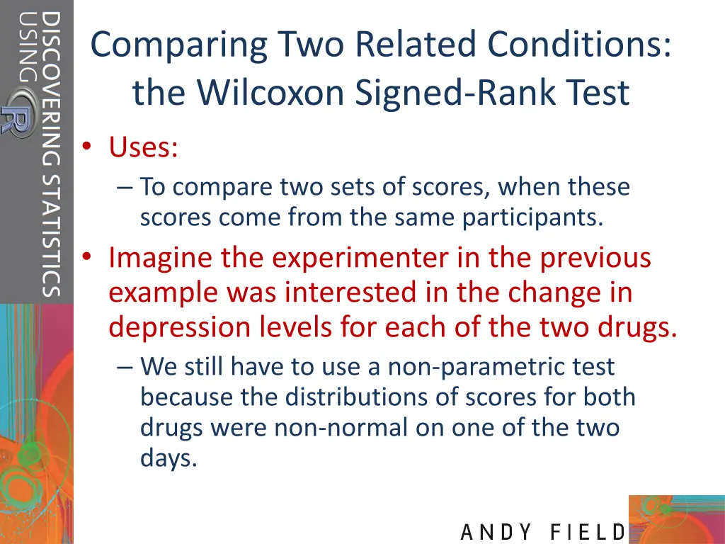 comparing two related conditions the wilcoxon