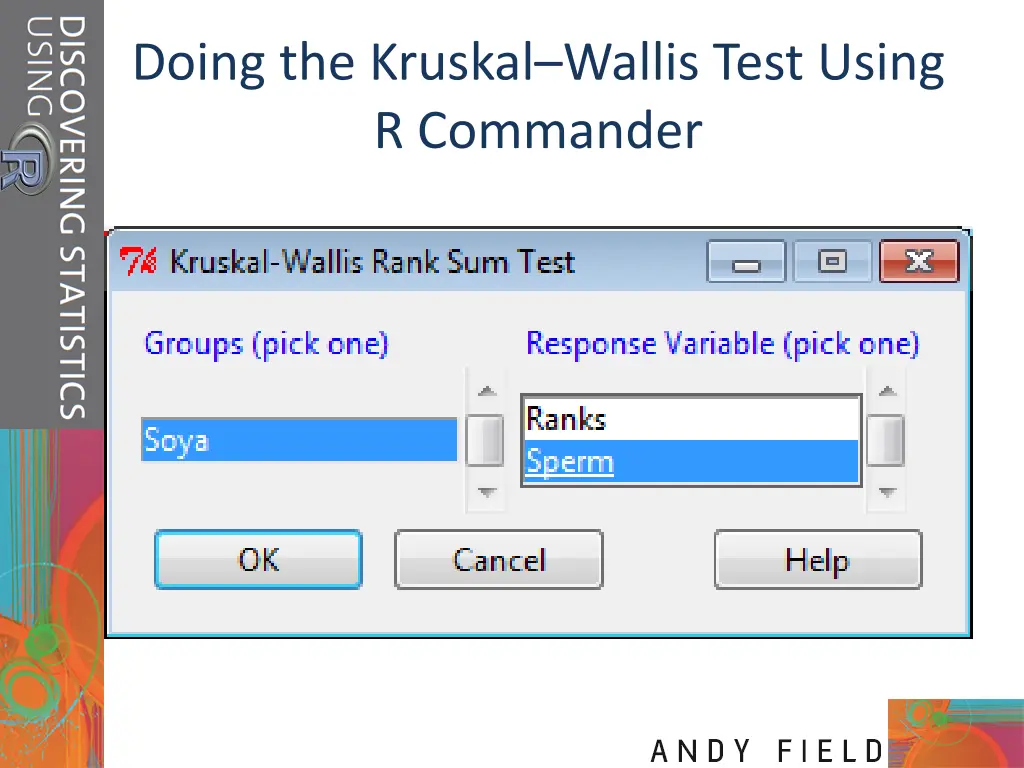 doing the kruskal wallis test using r commander