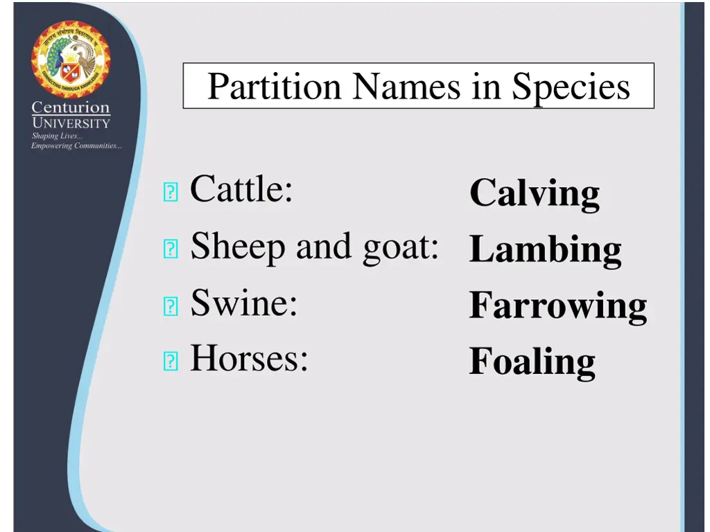 partition names in species