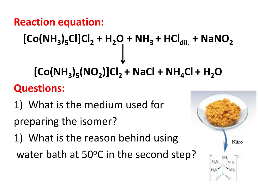 reaction equation