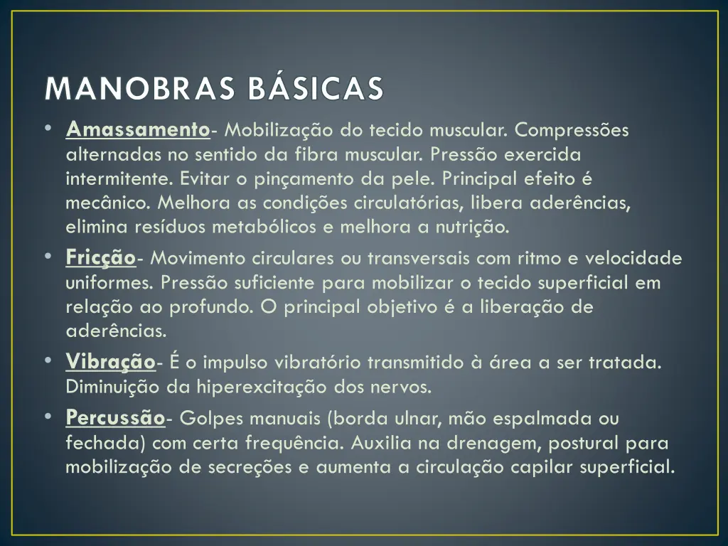manobras b sicas amassamento mobiliza o do tecido
