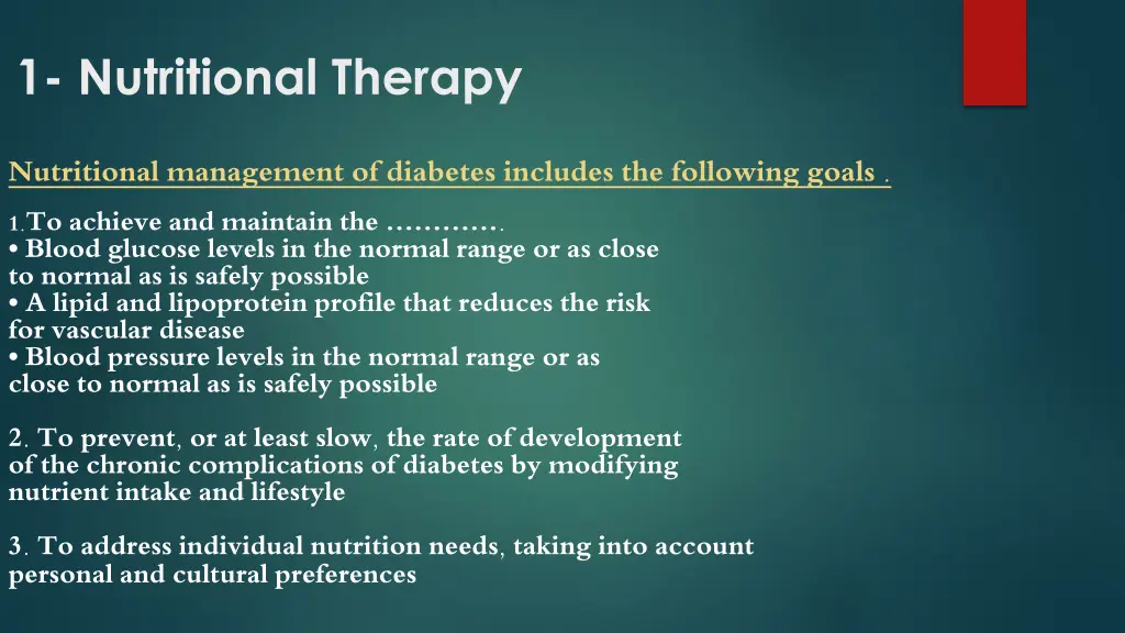 1 nutritional therapy