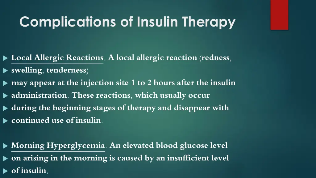 complications of insulin therapy