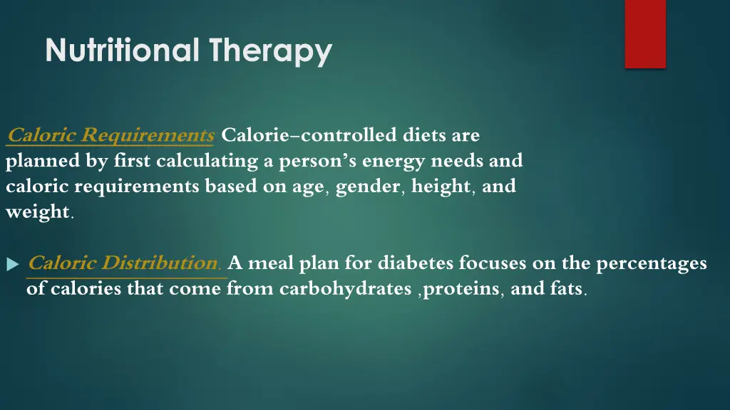 nutritional therapy