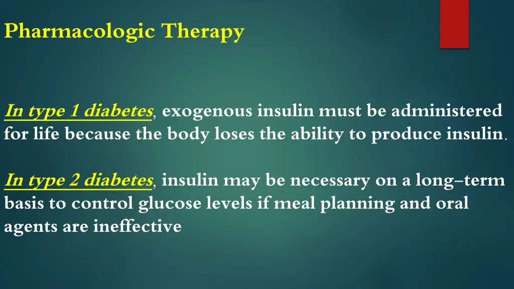 pharmacologic therapy