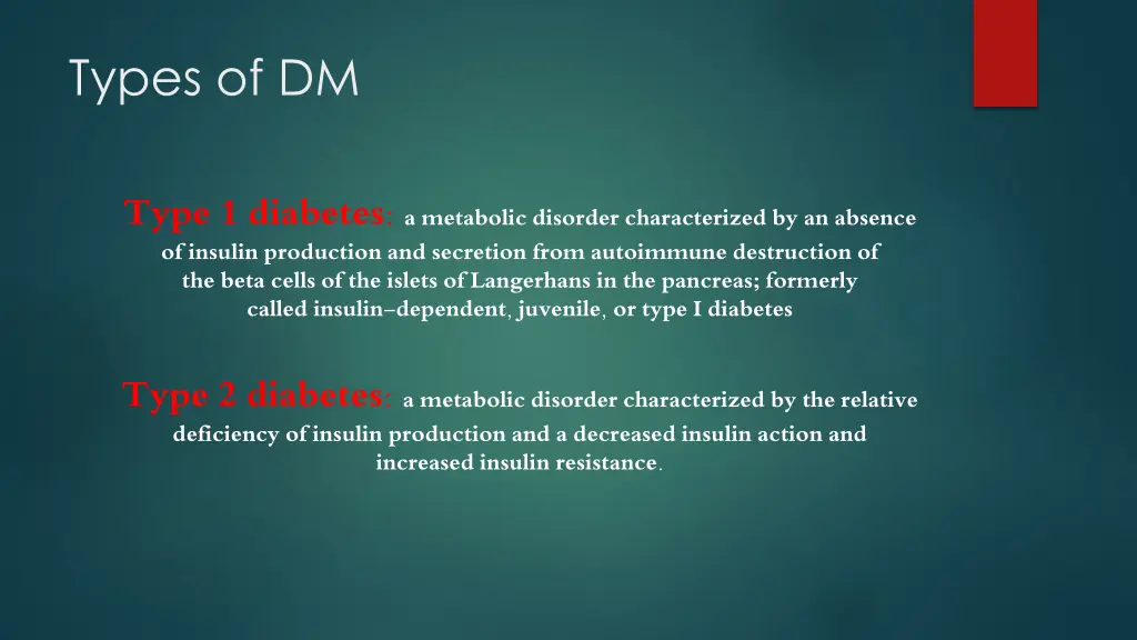 types of dm