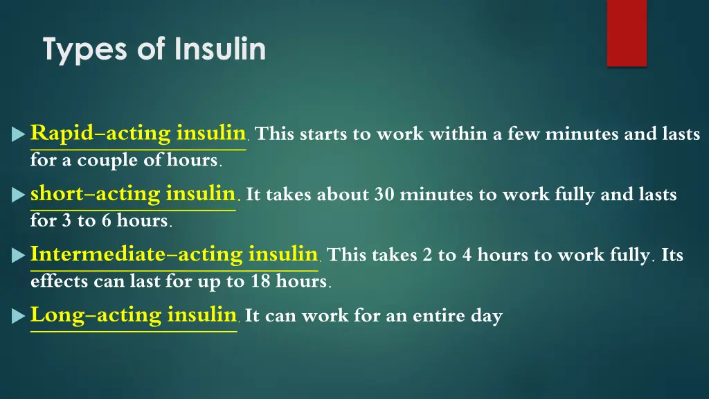 types of insulin