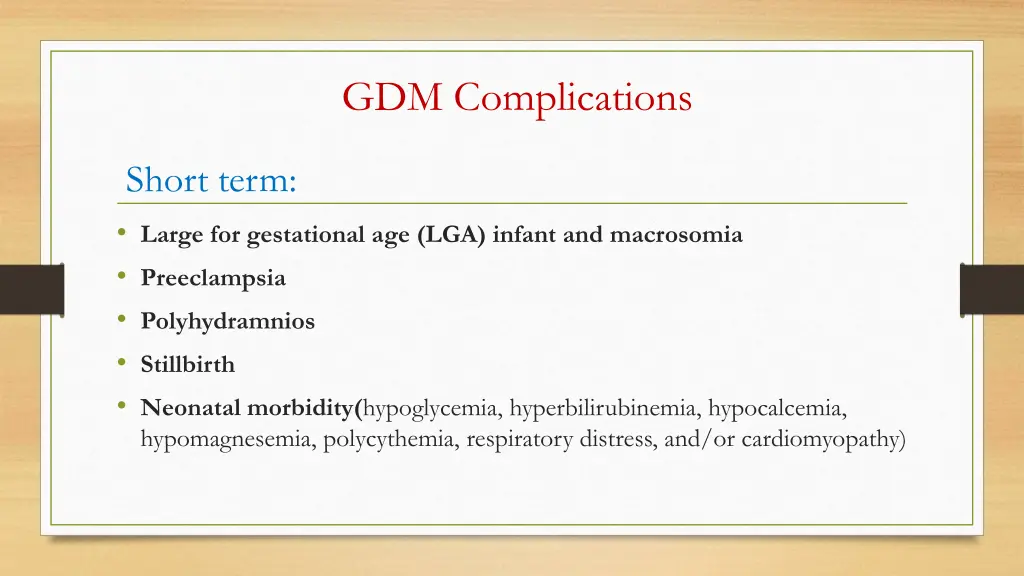 gdm complications 1