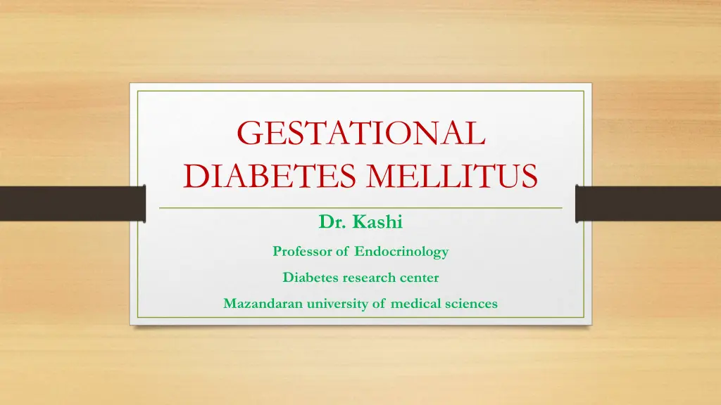 gestational diabetes mellitus