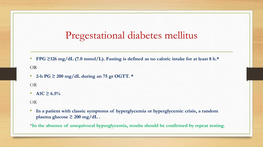 pregestational diabetes mellitus