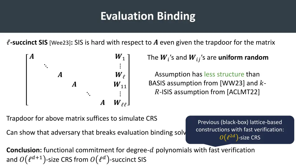 evaluation binding 1
