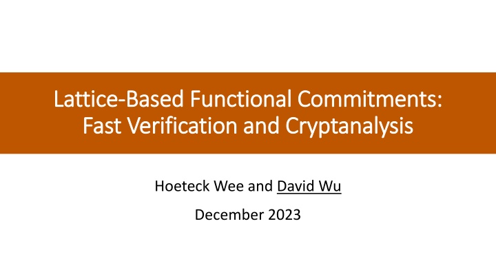lattice lattice based functional commitments