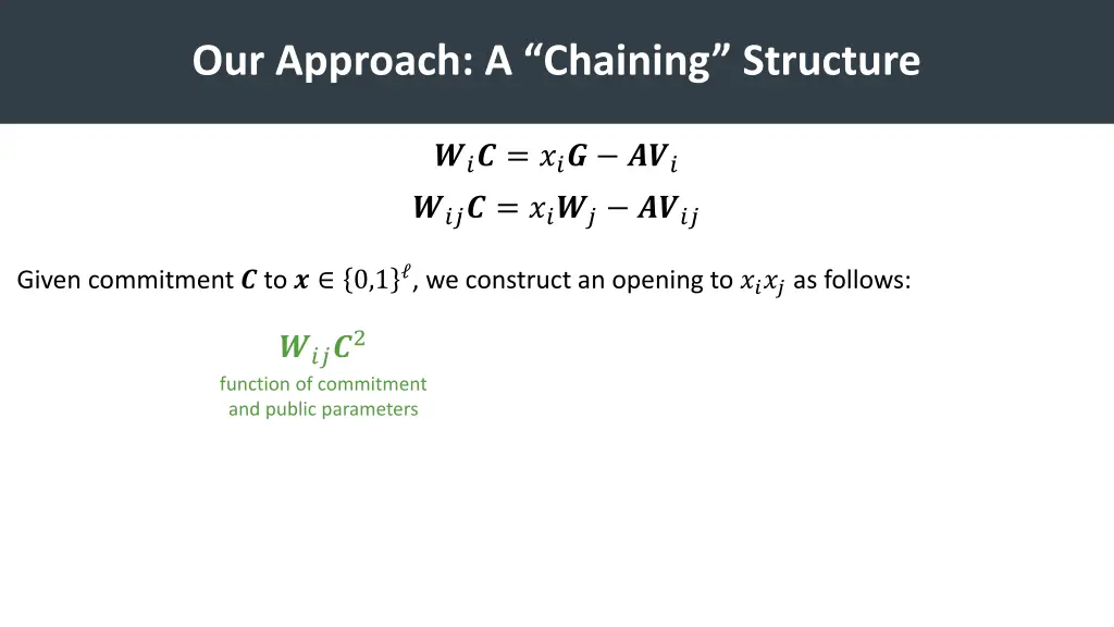 our approach a chaining structure 1